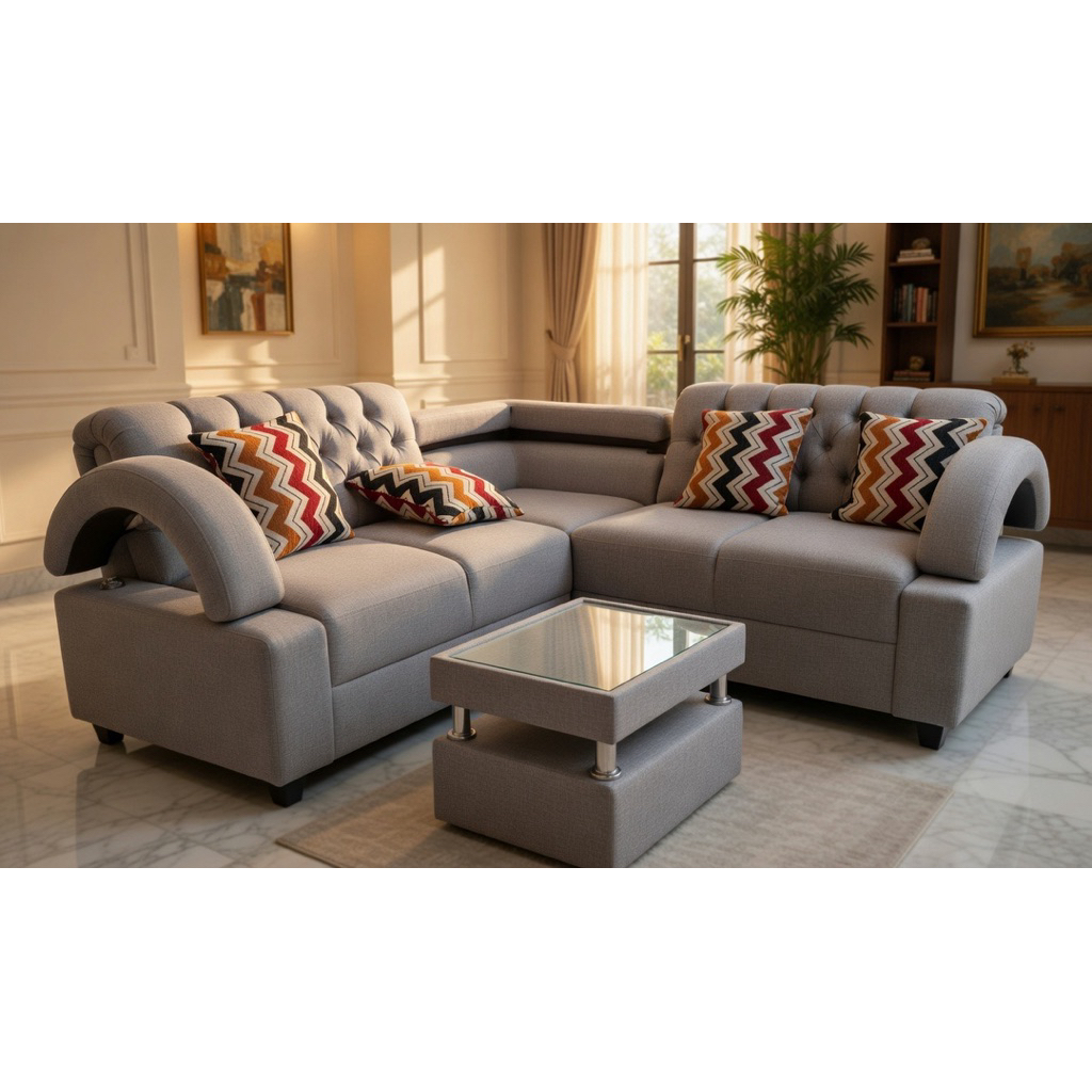 Sofa L Sudut Rinjani Tangan Stenlis