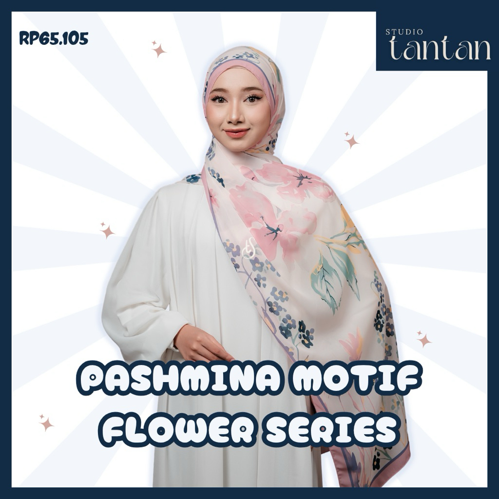 Pashmina Motif Flower Series - Pashmina Cerutty Premium - Studio Tantan