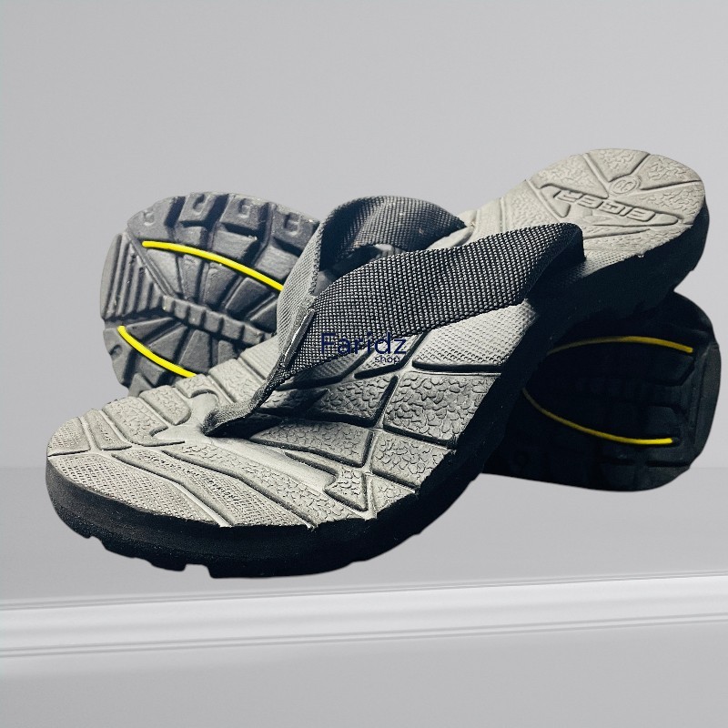 Sandal Jepit Eiger tali hitam tali motif Pria & Wanita bonus Tas Jaring Insole Eva spoon Tebal Sol 2