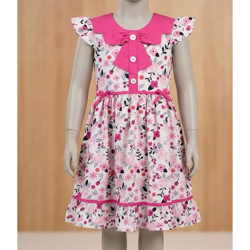preloved dress anak pink bunga2 donita ( matahari )