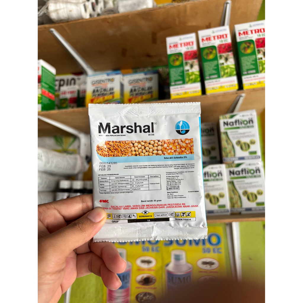 Insektisida Marshal bubuk 25 Gram untuk perlakuan benih
