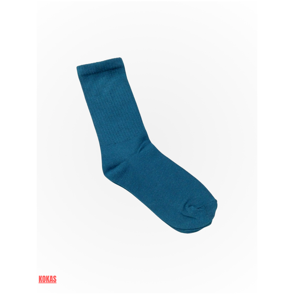 Kaos Kaki Old School Biru Tosca Polos Panjang Pria Wanita Nyaman Tebal - Essential Series - Kokas