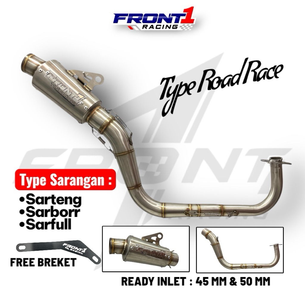 Knalpot FRONT1 Racing Type Road Race Beat Karbu Esp Fi Mio Sporty Smile