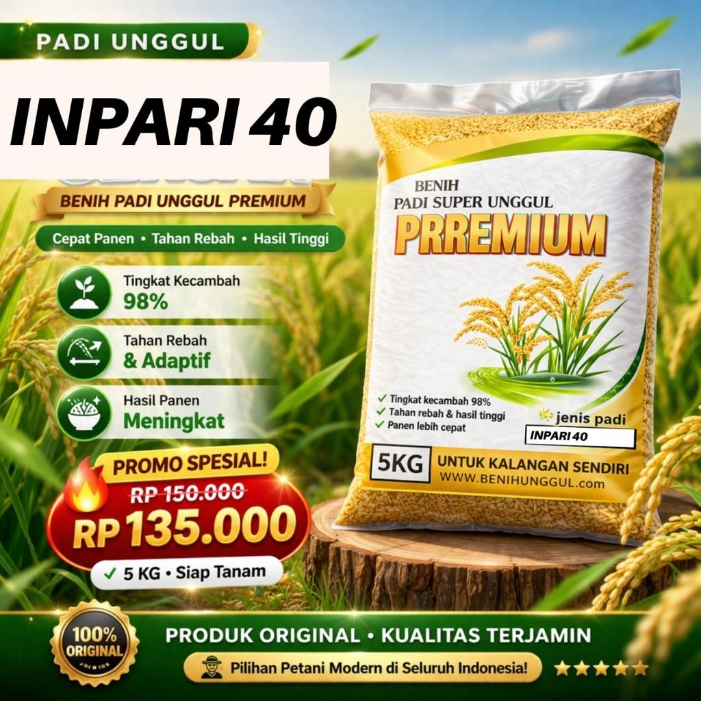 Benih padi Bibit Unggul Inpari 42 Jumbo 5 kg Kualitas Super Premium