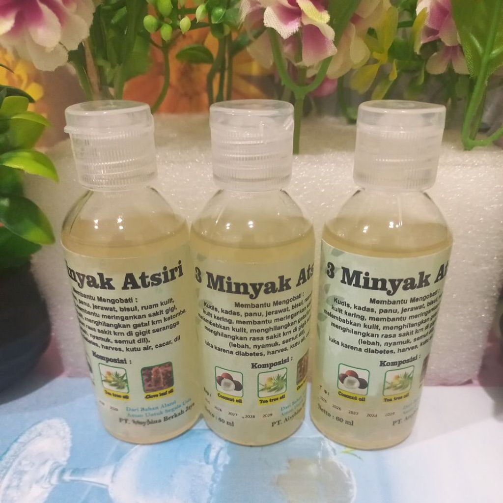 Minyak Atsiri Herbal Alami | Perawatan Kulit & Rambut | Tea Tree Oil + Clove + Coconut Oil