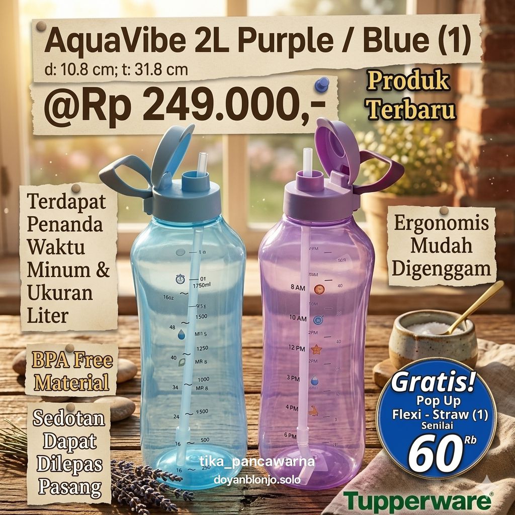 Aquavibe Aqua vibe Aquavibes 2 liter eco bottle 2 liter tupperware eco 2 l eco botol 2 liter eco 2l