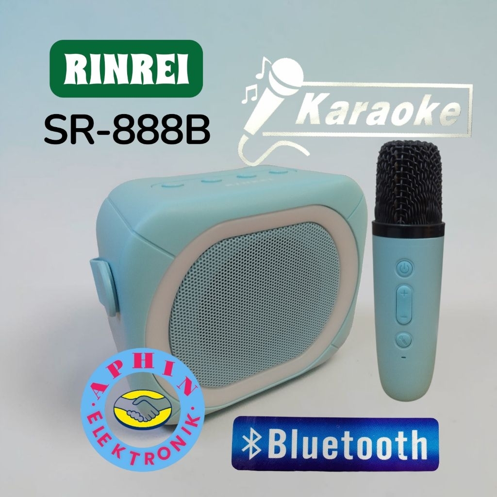 Speaker Bluetooth Karaoke Speaker Rinrei SR 888B Speaker kecil 1 mic wireless
