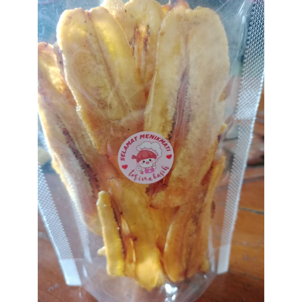 kripik pisang kepok kuning/kripik pisang kepok manis tanapa pewarna
