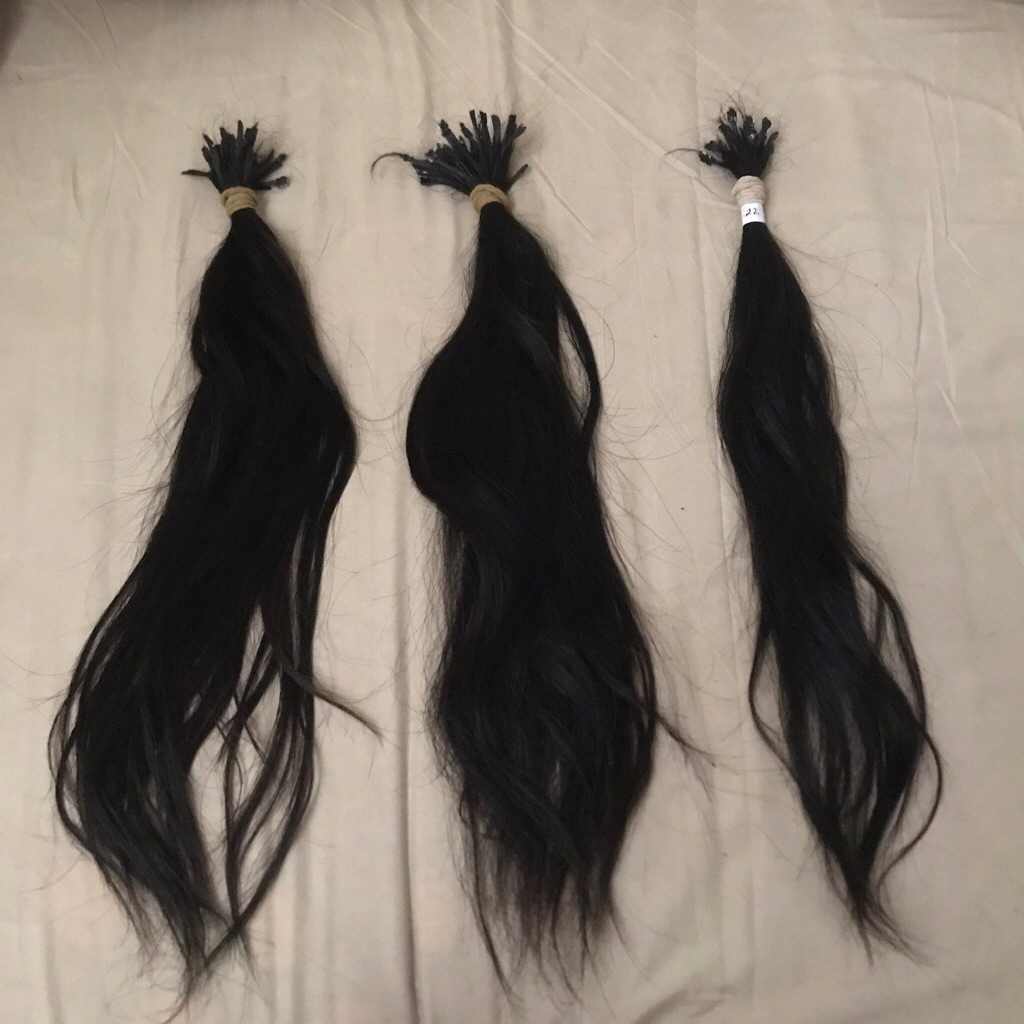 Hair Extension Rambut Asli warna Hitam 60cm dan 50 cm extension rambut asli termurah