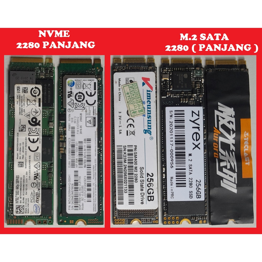 SSD M2 SATA.M2 NVME 256GB,512GB BEKAS PAKAI COPOTAN LAPTOP( SECOND)