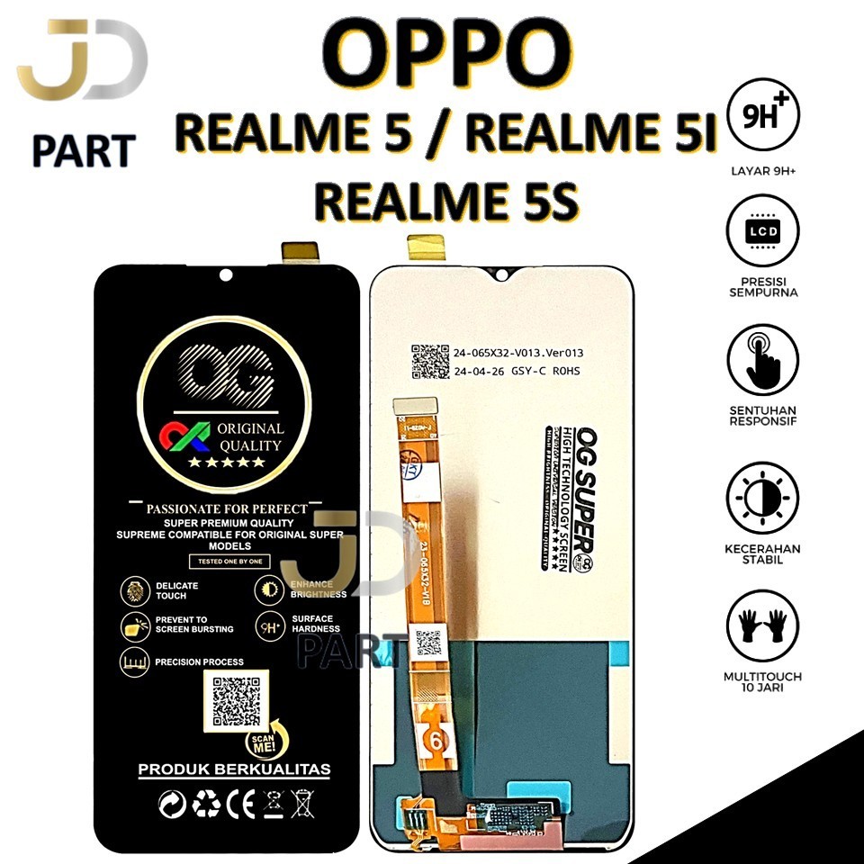 LCD TOUCHSCREEN OPPO REALME 5 / REALME 5I / REALME 5S COMPLETE ORIGINAL 100% FULLSET 100%