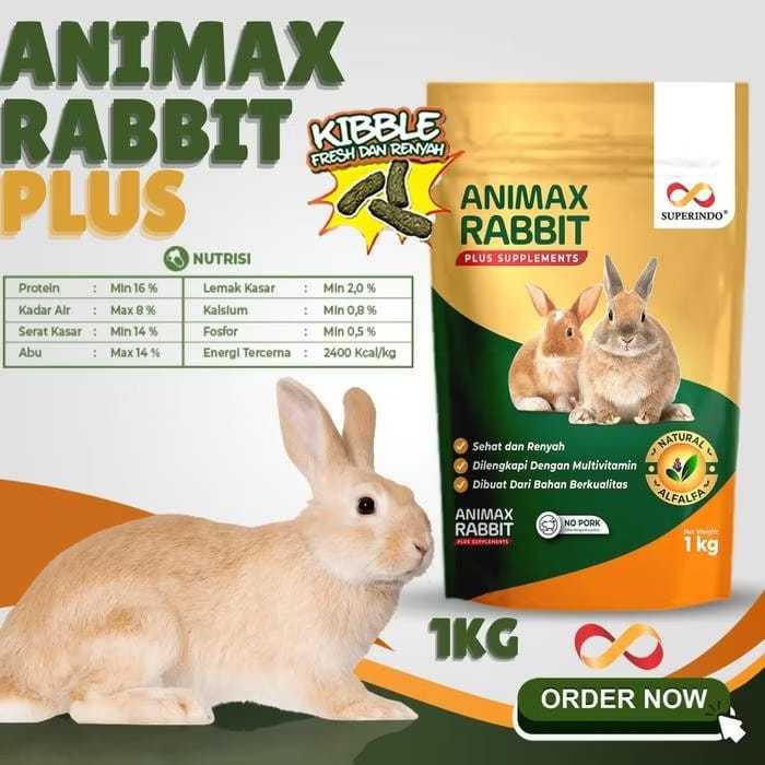 ANIMAX RABBIT PLUS 1KG - MAKANAN KELINCI ANIMAX RABBIT PLUS 1KG