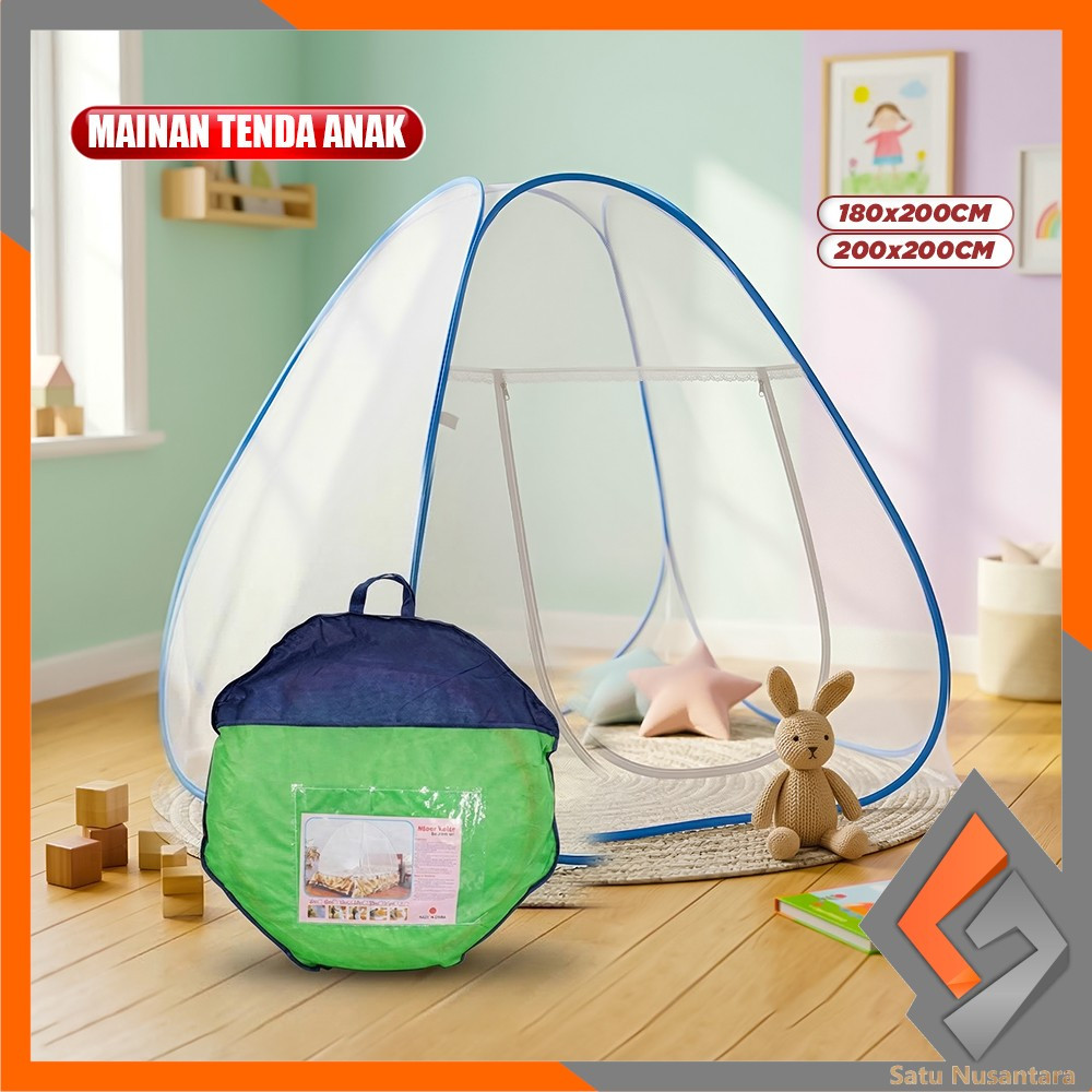 SN-M345 Mainan Tenda Anti Nyamuk Kelambu Tidur Lipat Bayi UK 180x200 / Kelambu Lipat Anti Nyamuk Ana