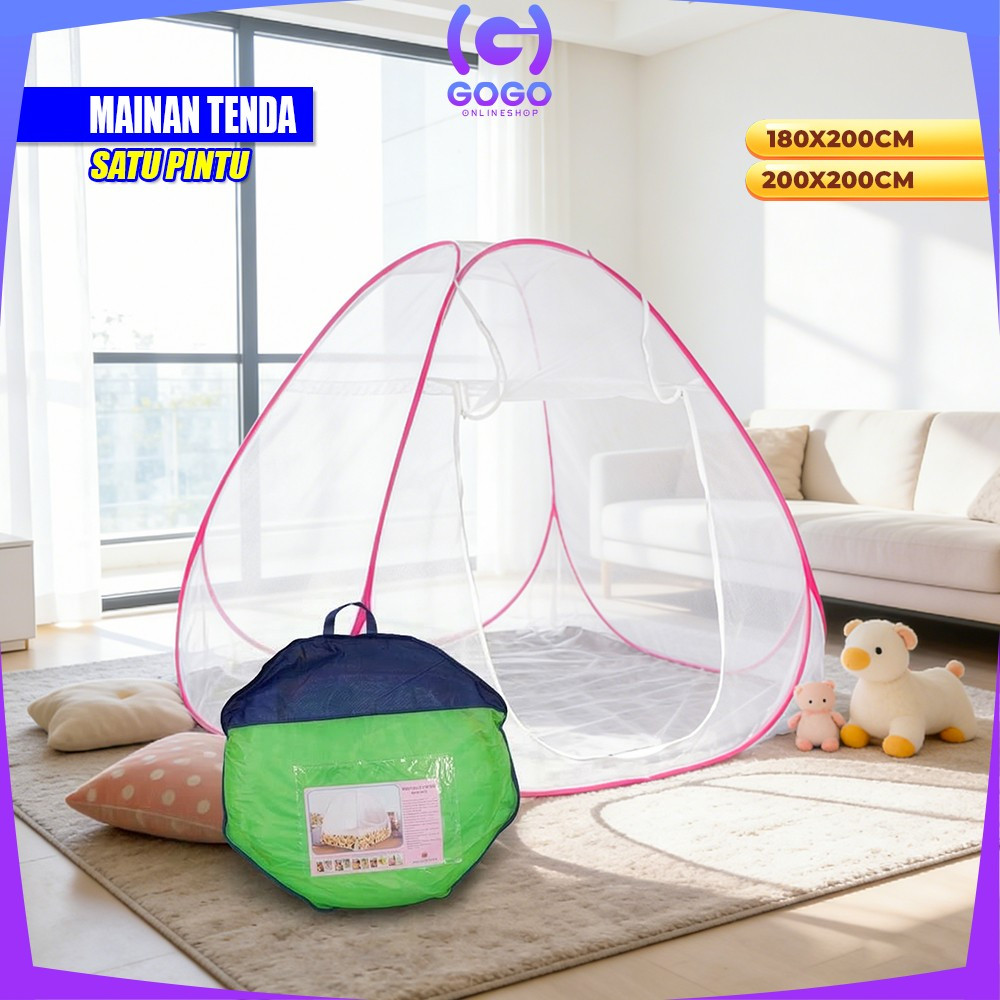 GOGO-M345 Mainan Tenda Anti Nyamuk Kelambu Tidur Lipat Bayi UK 180x200 / Kelambu Lipat Anti Nyamuk A