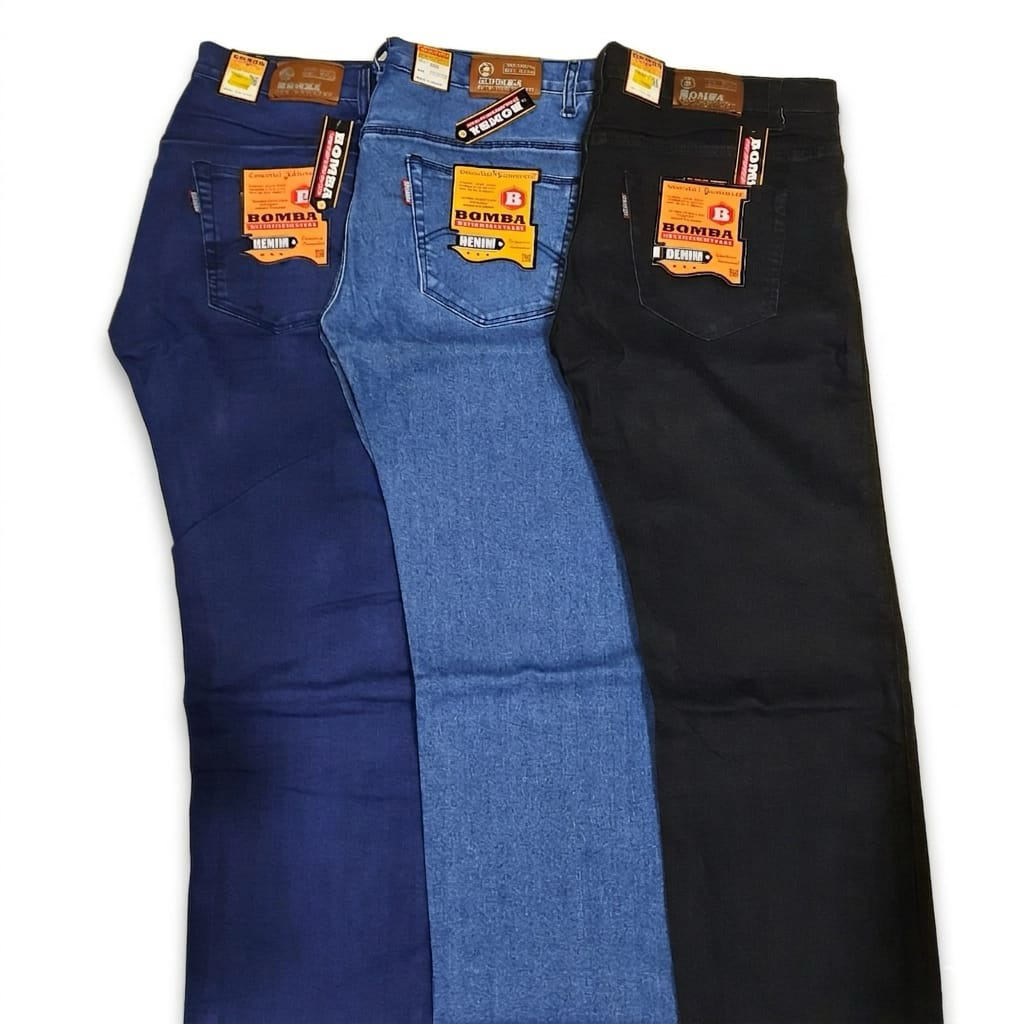 Celana Jeans Jumbo Pria Bahan Melar