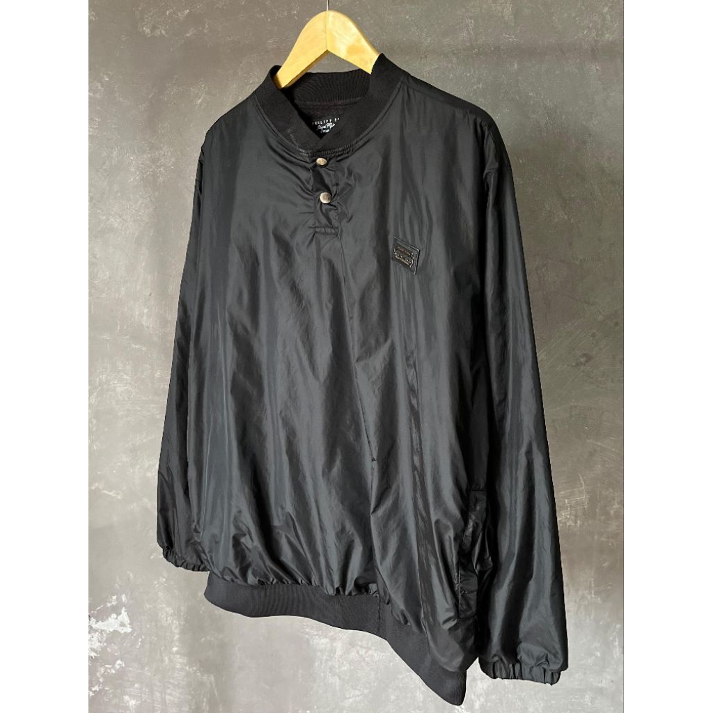 PHILIPP PLEIN STRAIGHT CUT QUARTER BUTTON PULLOVER JACKET