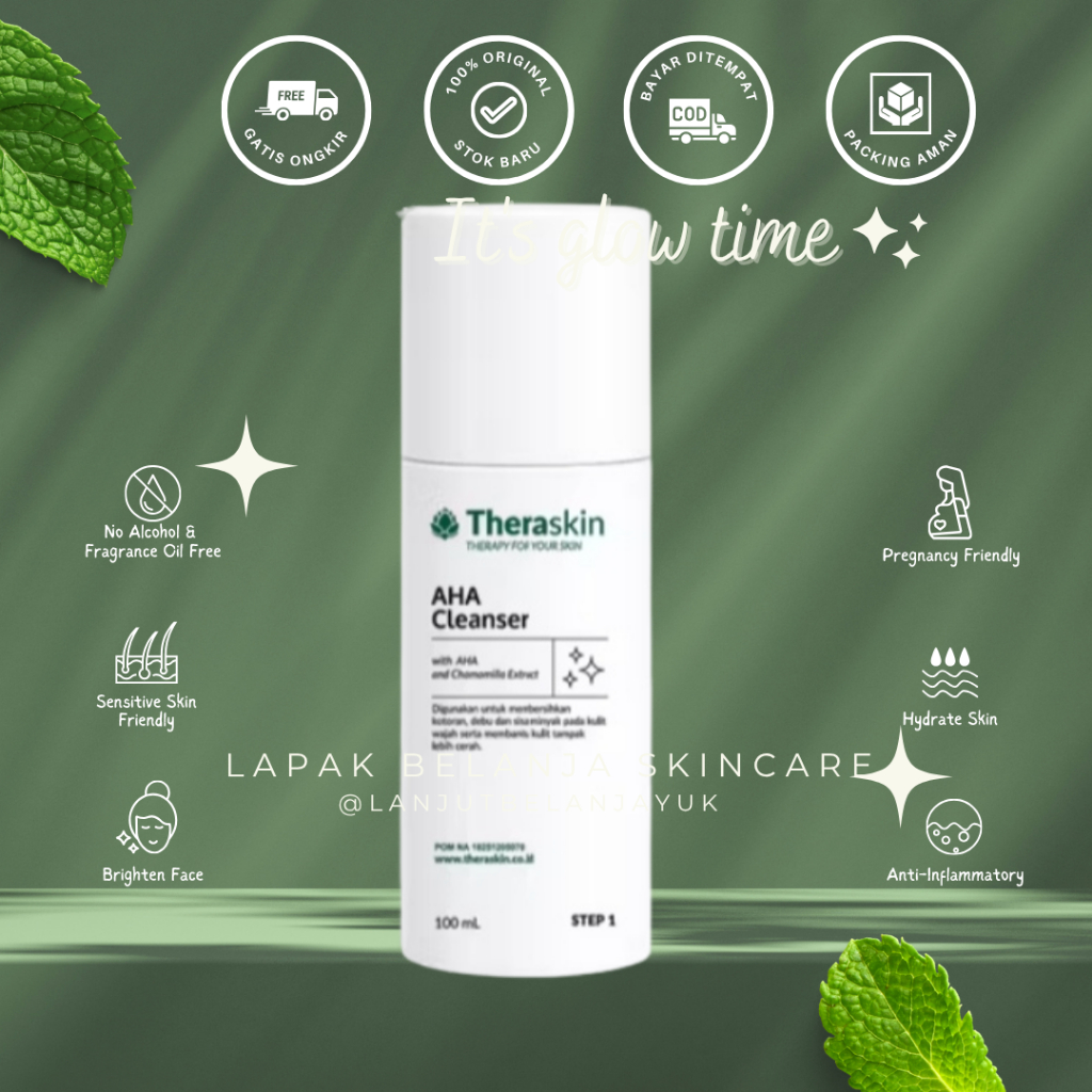 THERASKIN AHA CLEANSER (SABUN PEMUTIH WAJAH FLEK HITAM & SCAR DARK SPOT)