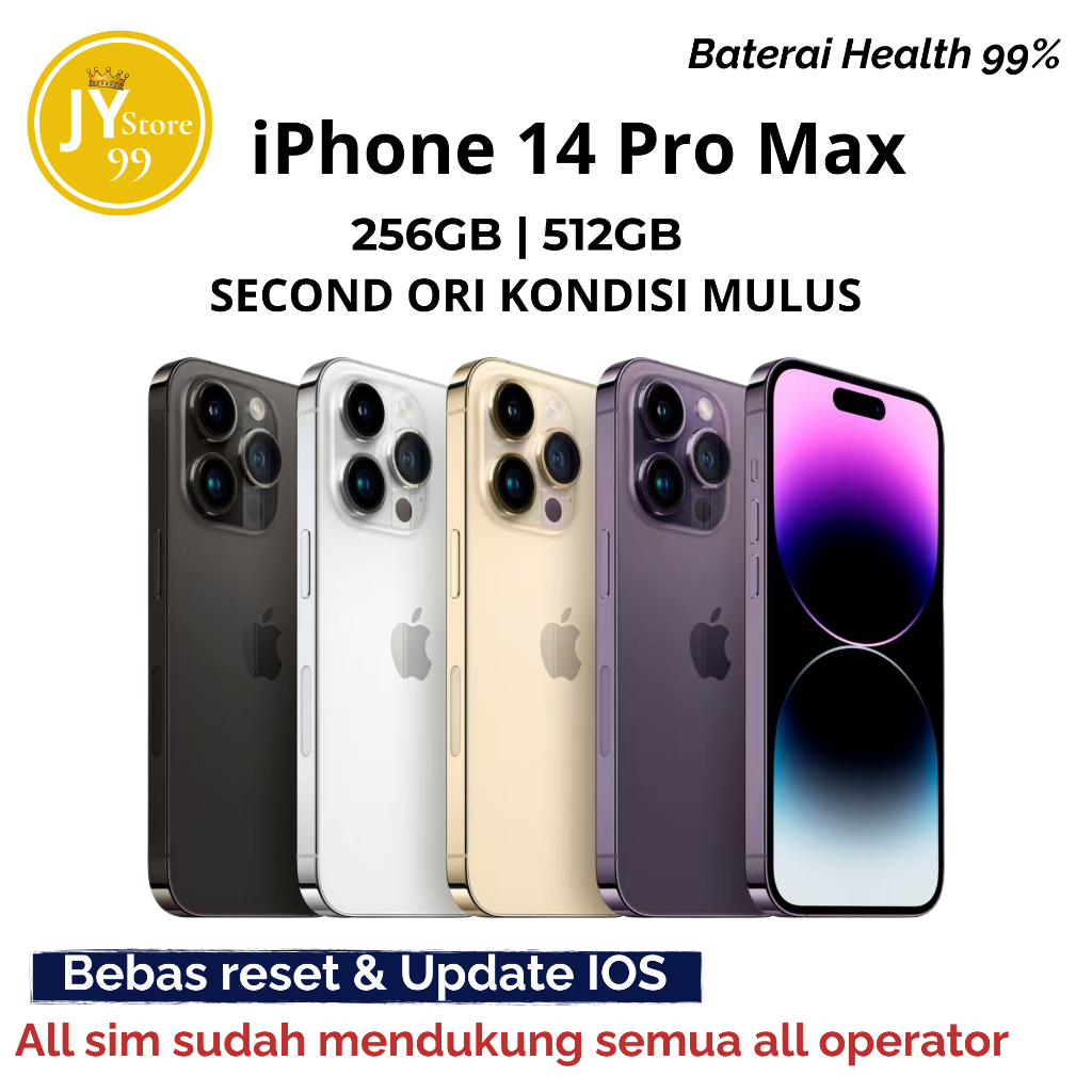 IP 14 PRO MAX 128GB | 256GB | 512GB FULLSET MULUS BEBAS RESET