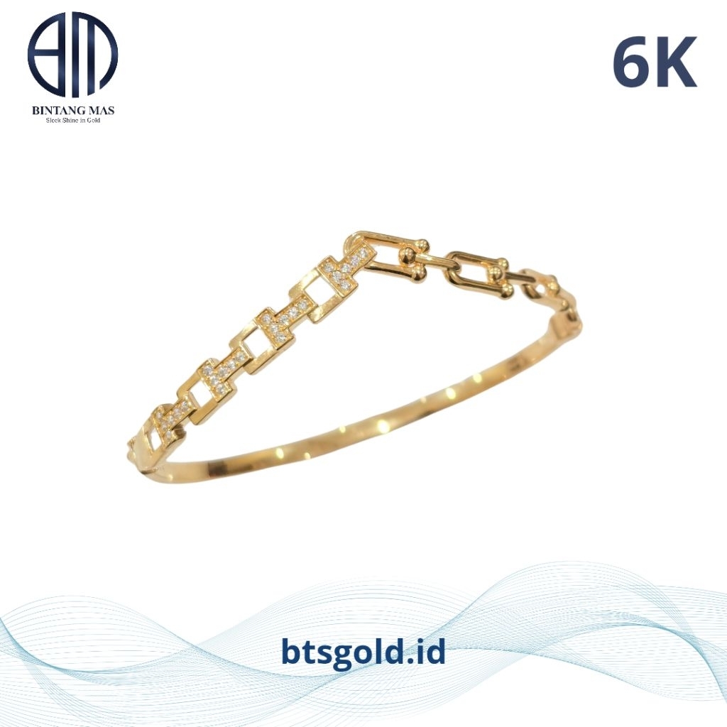 Gelang Emas Bangle Tiffany Permata | 6K