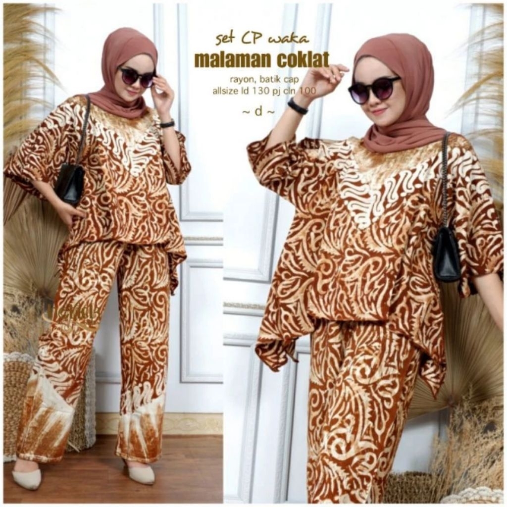 Setelan Batik Malaman purbo Sogan setelan jumbo