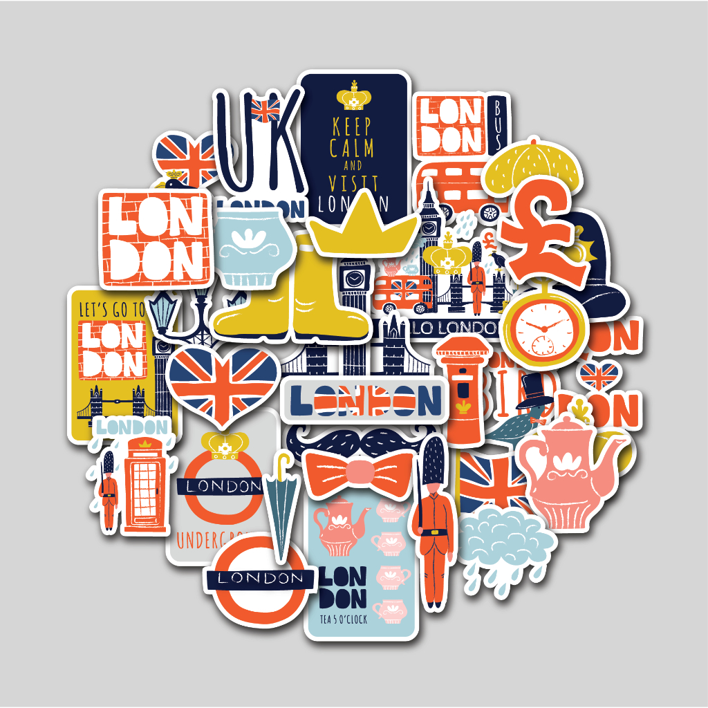 STICKER PACK LONDON | STICKER TUMBLR | STIKER LAPTOP KOPER HELM |STICKER LAPTOP| STICKER BUKU | STIC