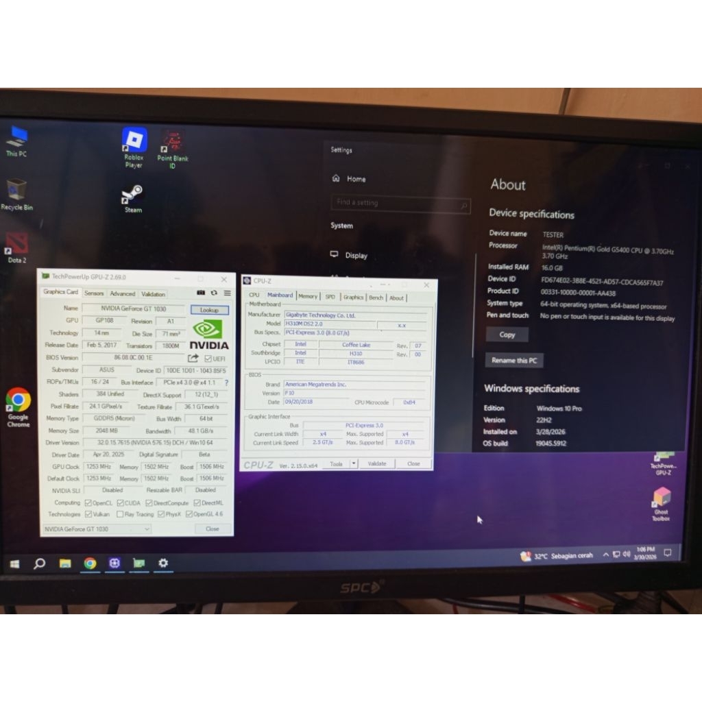 Gigabyte H310 ds2+G5400
