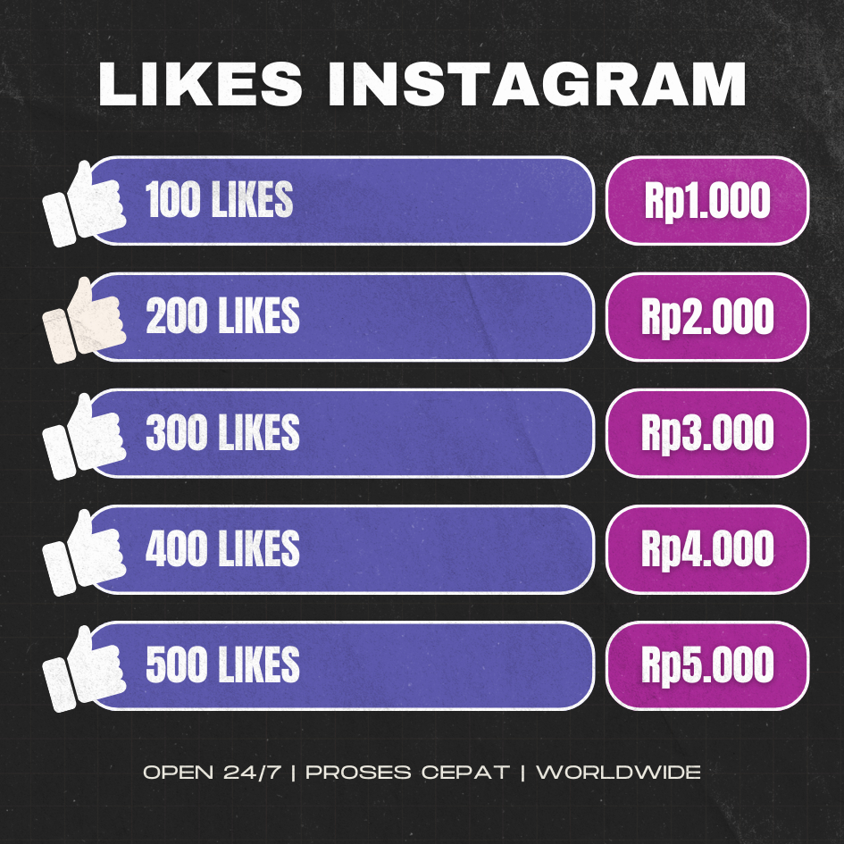 Like Instagram Berkualitas Pengiriman Instant - Kontenku.fyp