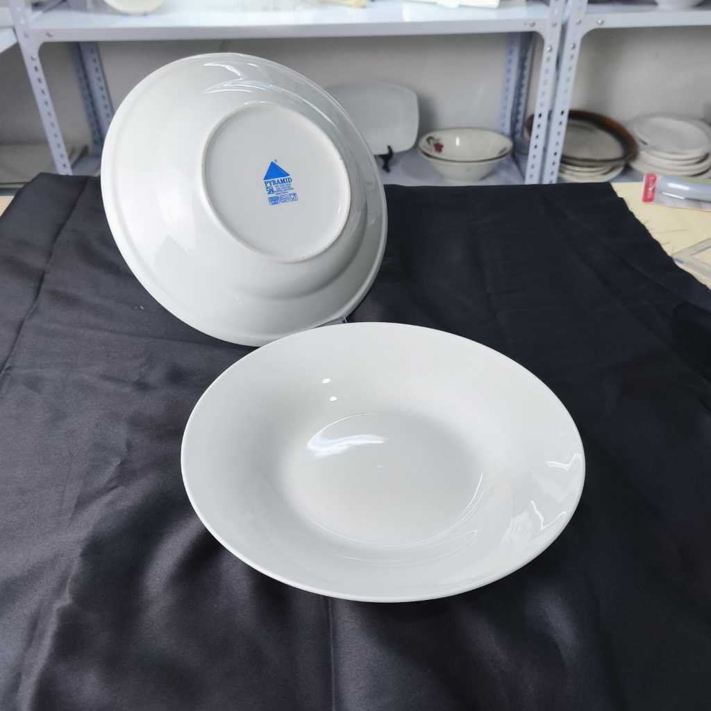 [DEFECT] Piring Makan Keramik Porcelain Bulat Multifungsi 9 inch Warna Putih Polos