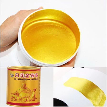 100G Cat Kayu dan Besi Emas / Cat Emas Besi Gold Berbasis /Air Cat Kayu Gold Emas