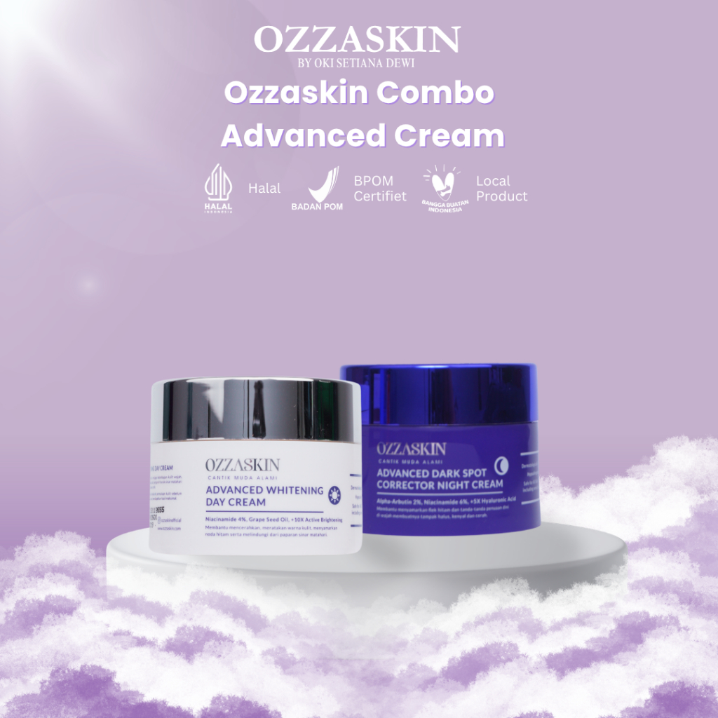 COMBO Advanced FLEK TREATMENT OZZASKIN Official- Day & Night Cream Penghilang Flek Hitam - 30 gr