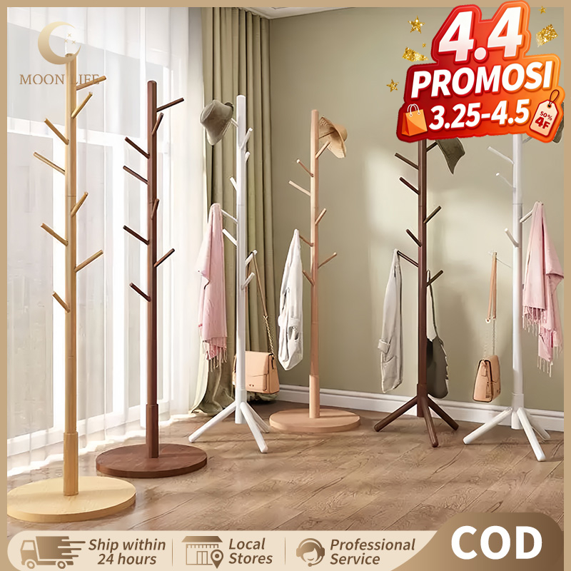 COD Rak Mantel Kayu Rak Gantung Baju Kayu Stand Hanger Rak Gantungan Tas Gantungan Jilbab Rak Penyim