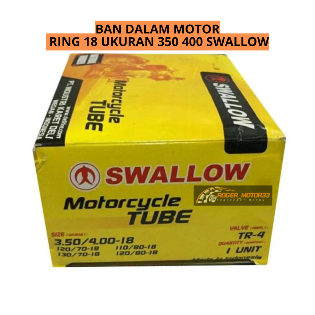 BAN DALAM MOTOR RING 18 UKURAN 350 400 SWALLOW