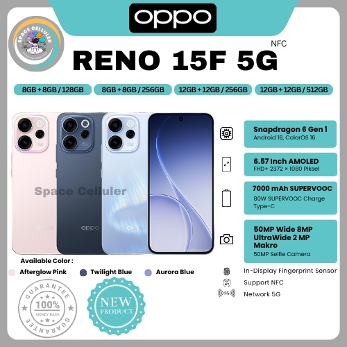 HP OPPO RENO 15F 5G 12/512GB, 15F 5G 12/256GB, 14F 5G 12/512GB & 13F 5G 12/256GB (BNIB)