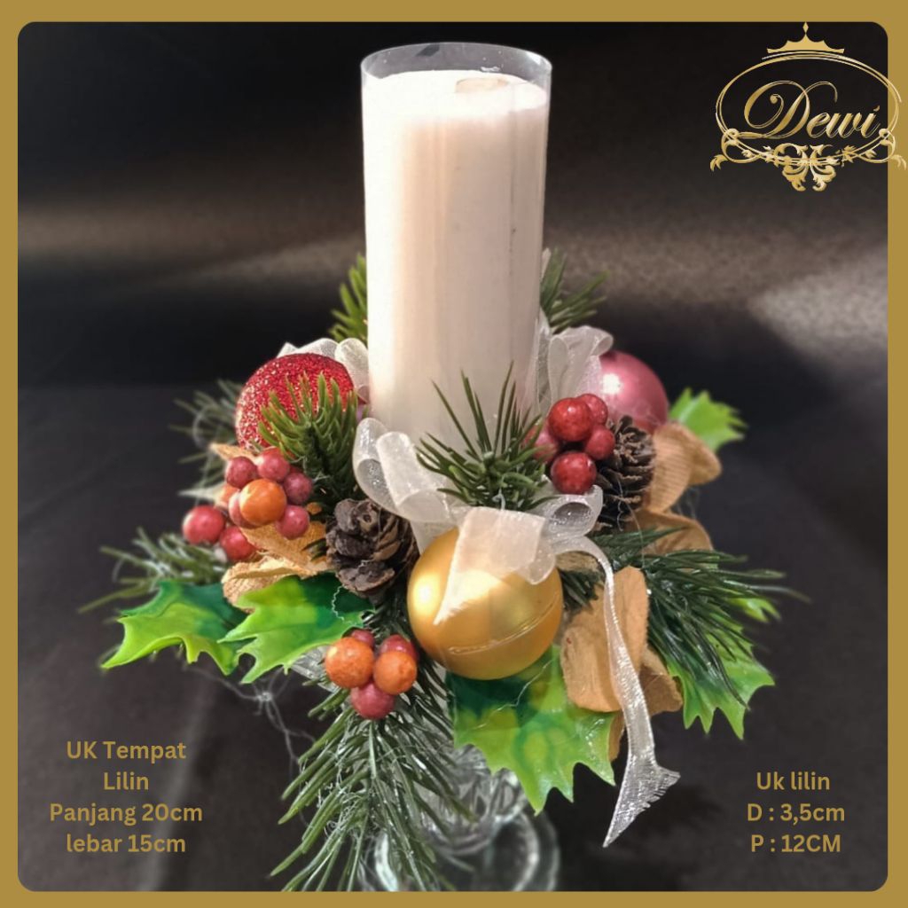 Tempat Lilin / Lilin Doa Natal / Aksesoris Natal / Lilin Single