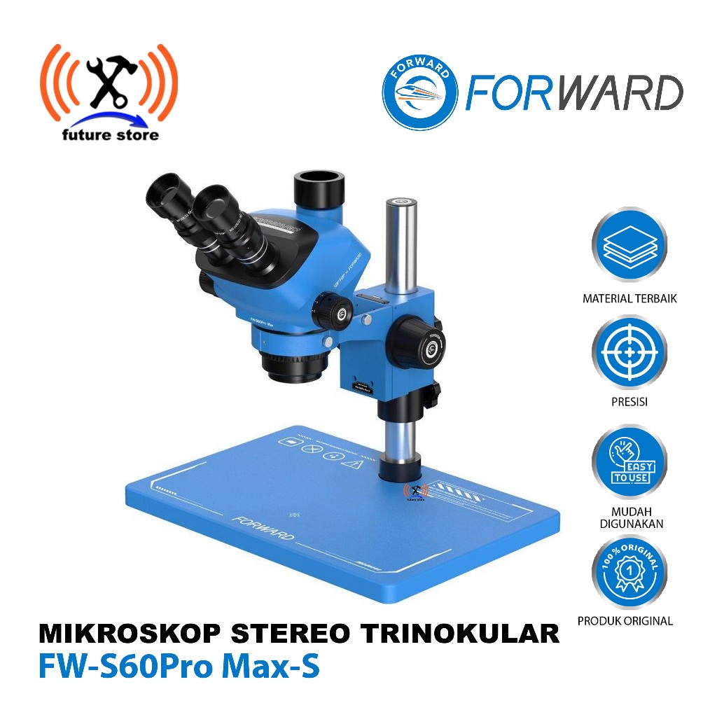 FORWARD FWS60PRO MAX-S MIKROSKOP STEREO TRINOKULAR ZOOM ORIGINAL - FORWARD FWS60PRO MAX-S MICROSCOPE