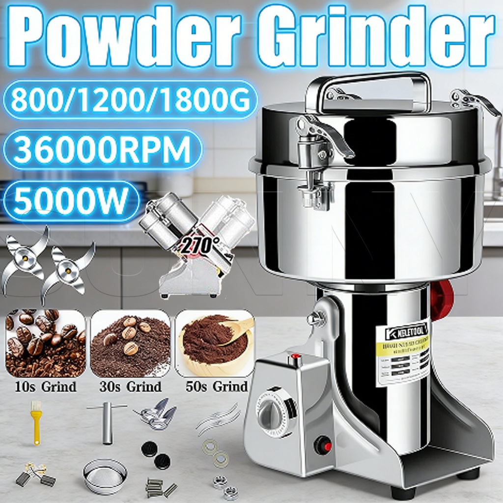 800G/1200G/1800G 34000RPM Mesin Giling Tepung Serbaguna Miller Mesin Penepung Bumbu Rempah Tepung Bi