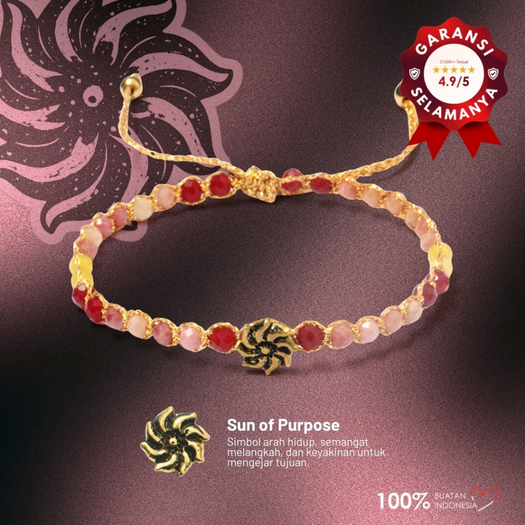 Maknavara - Sun of Purpose - Bloom - RDNB Jewelry - Gelang Wanita/Pria - Batu Alam Natural - Gelang 