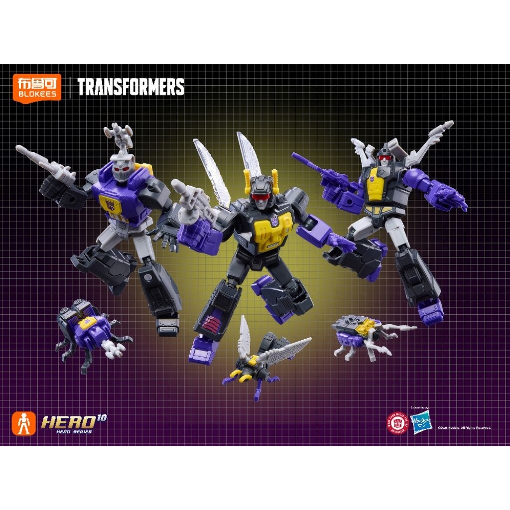 Blokees Insecticons Full Set Transformers Galaxy Version 06 08 09 (OFC) Kickback Shrapnel Bombshell