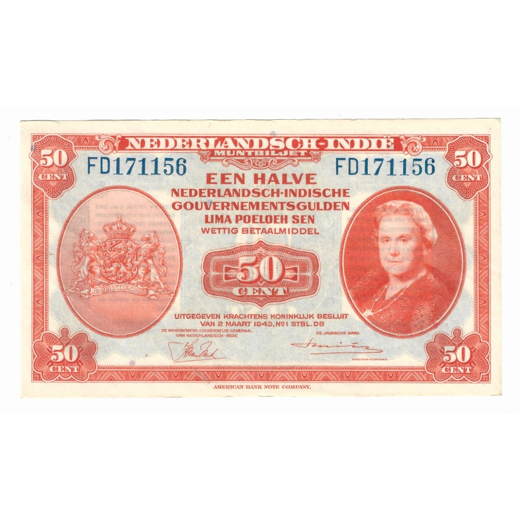 Uang Kuno Gulden 50 Cent Belanda NICA