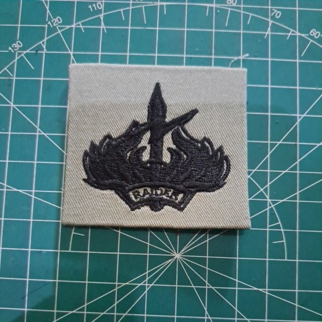 Bordir atribut PDL sage green wing brevet RAIDER pakai perkeras