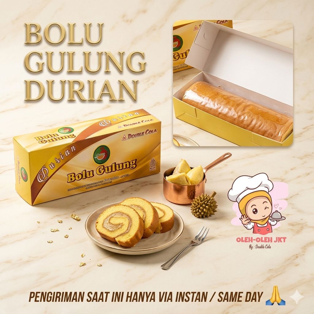 Bolu Gulung Durian / Bolu Gulung Durian Double Cola / Kue Bolu Gulung