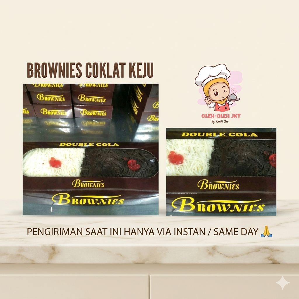 Kue Brownies Coklat Keju / Brownies Coklat keju Double Cola