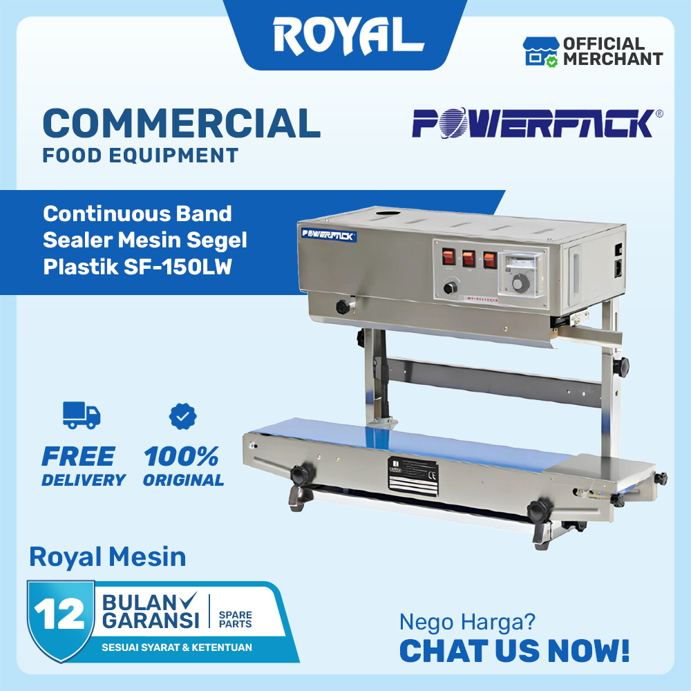 Mesin Pengemas Plastik Continuous Band Sealer Vertical Horizontal SF-150LW / SF-150LWP POWERPACK