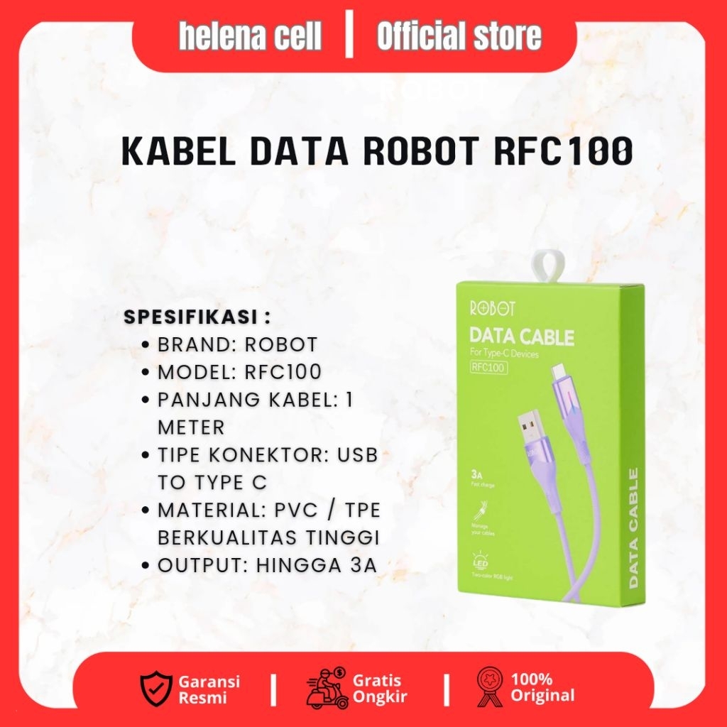 Kabel Data ROBOT RFC100 Fast Charging Cable
