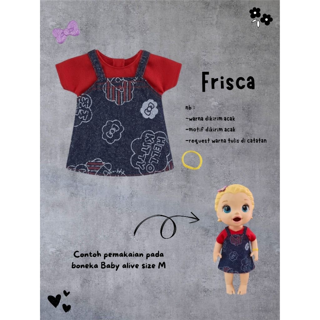 Yuzia F (BONEKA TIDAK DIJUAL) - Frisca baby alive overall jeans baby meychan doll baby lovely