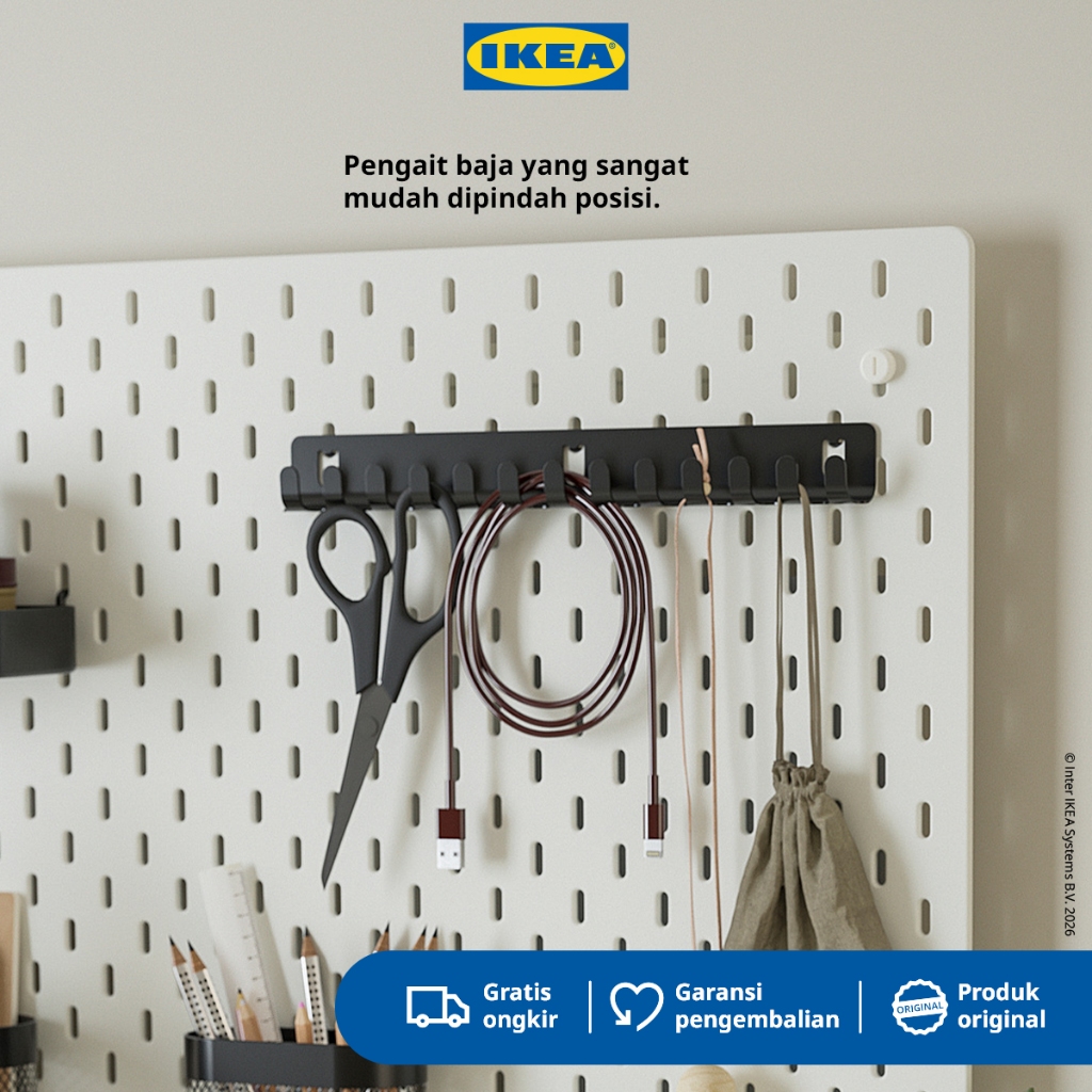 IKEA SKADIS Rak Dengan Pengait Serbaguna