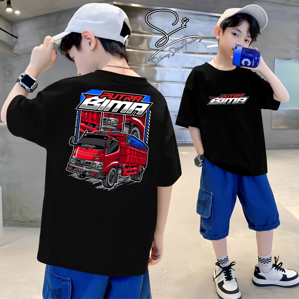 KAOS ANAK TRUK MANIA PUTRA BIMA BAJU MOBIL TRUCK CANTER TRUK OLENG KAOS UNISEX