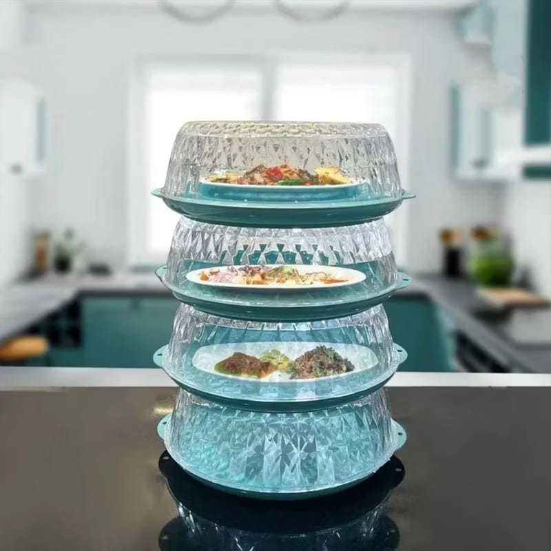Tudung Saji Kristal - Tudung Saji Acrylic Wadah Makanan Tebal Premium - Lemari Penutup Makanan