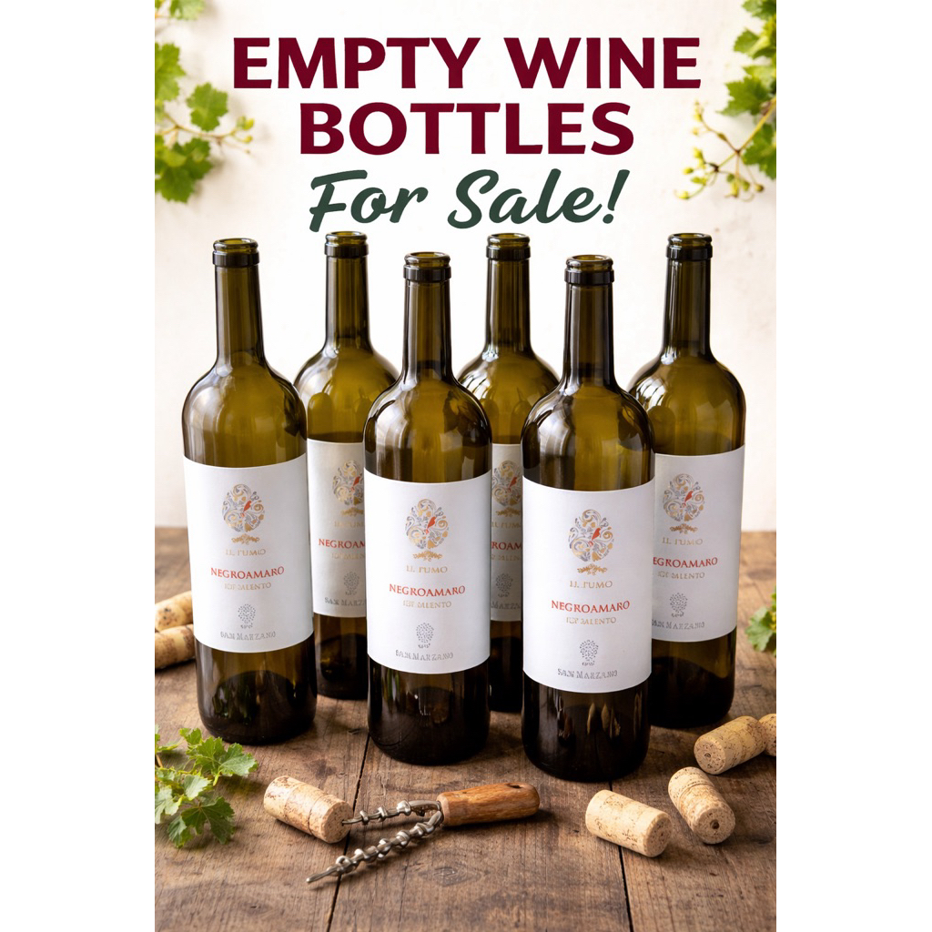 Botol Wine Kosong il pumo negroamaro  / botol hiasan / botol pajangan / botol dekorasi