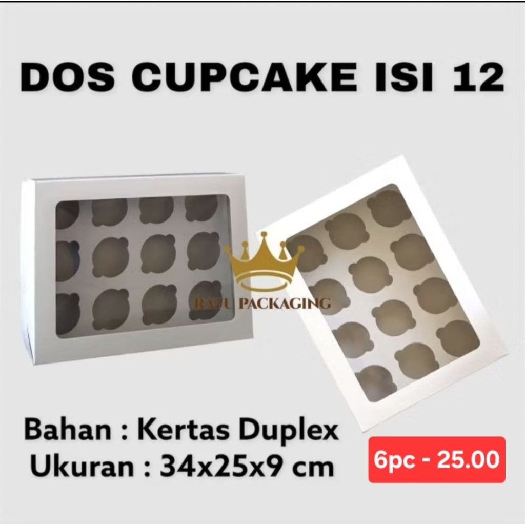 6PC - DUS CUPCAKE ISI 12 / BOX CUPCAKE ISI 12